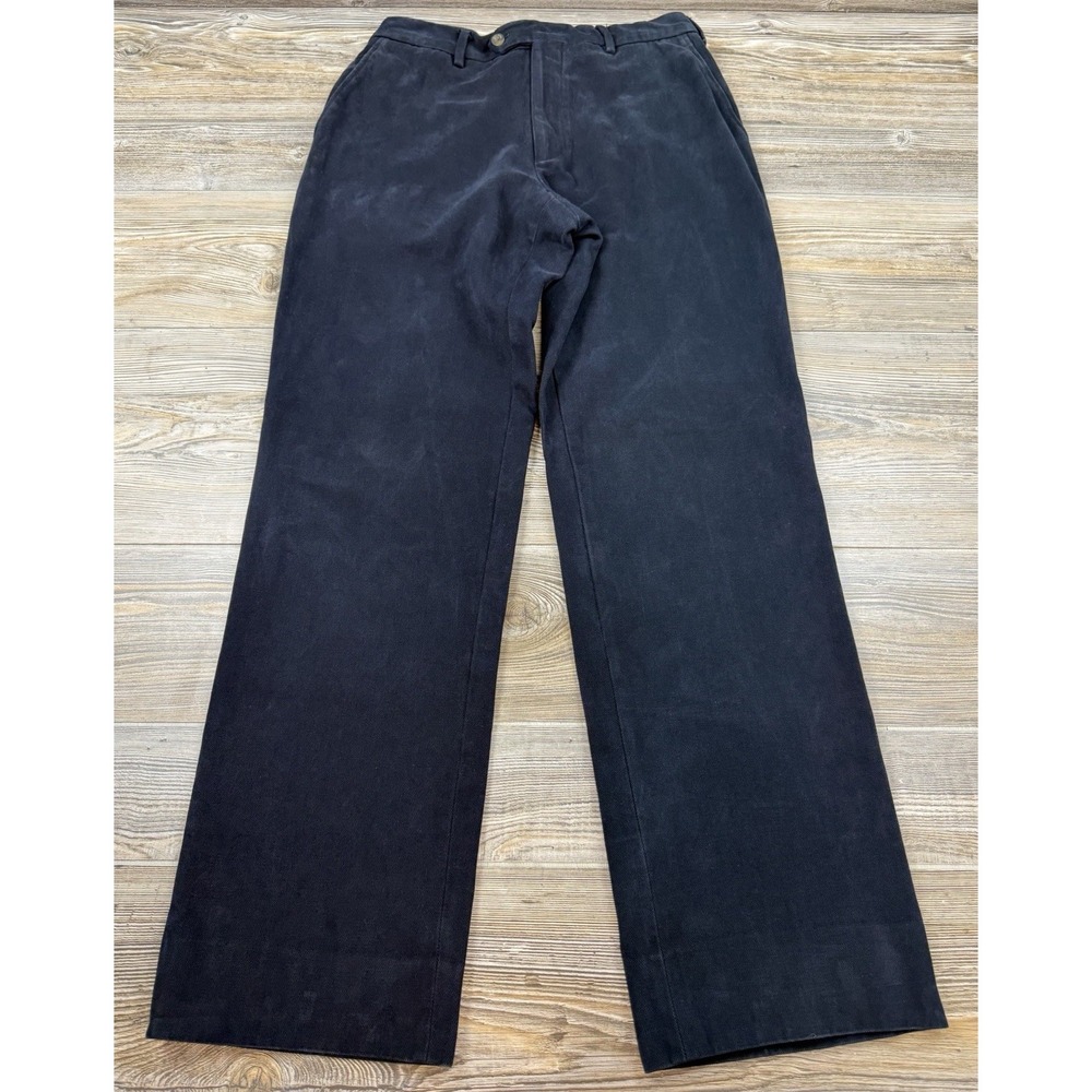 Loro Piana Men's Navy Blue Cotton Chinos Flat Front Dress Pants 30x30.5 (50 EU)